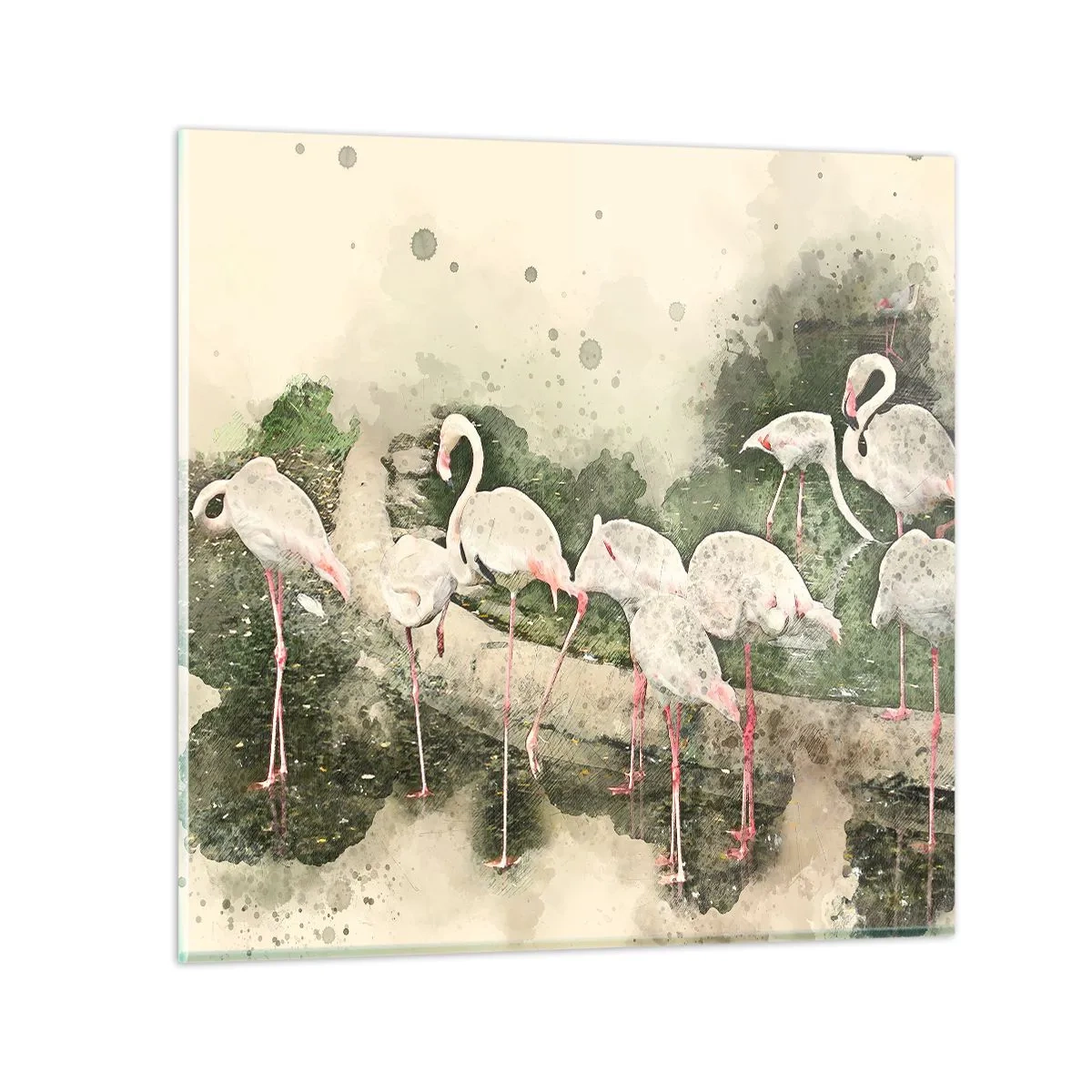 Glastavla - Bild på glas - Exotisk dröm - 60x60 cm