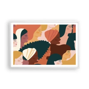 Affisch i vit ram - Endast kvinnlighet - 91x61 cm