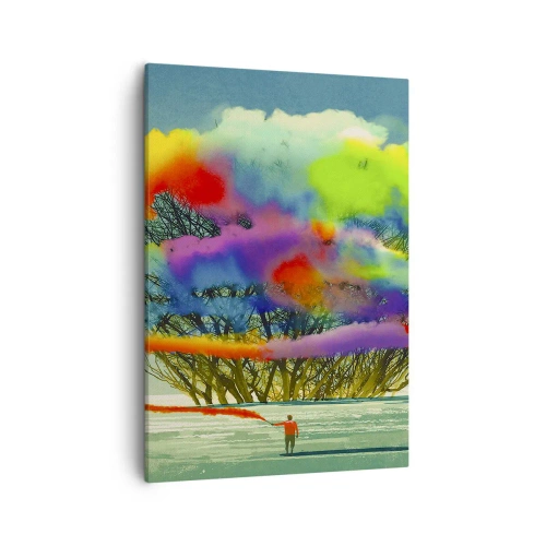 Canvastavla - Bild på duk - Liva upp världen - 50x70 cm