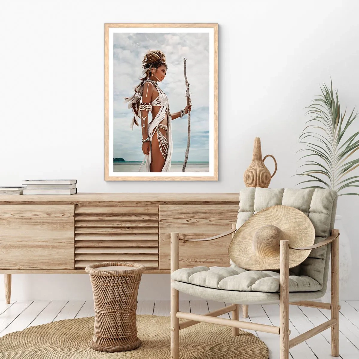 Affisch i ram av ljusek - Tropikens drottning - 70x100 cm