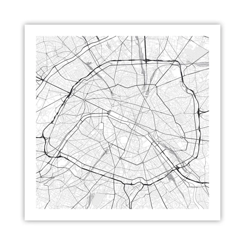 Affisch - Paris blomma - 60x60 cm