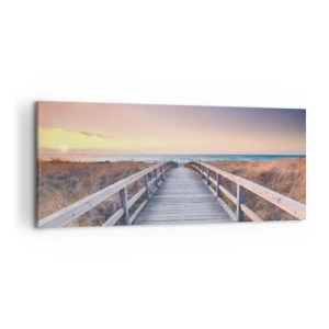 Canvastavla - Bild på duk - Kvällssken i Östersjön - 100x40 cm