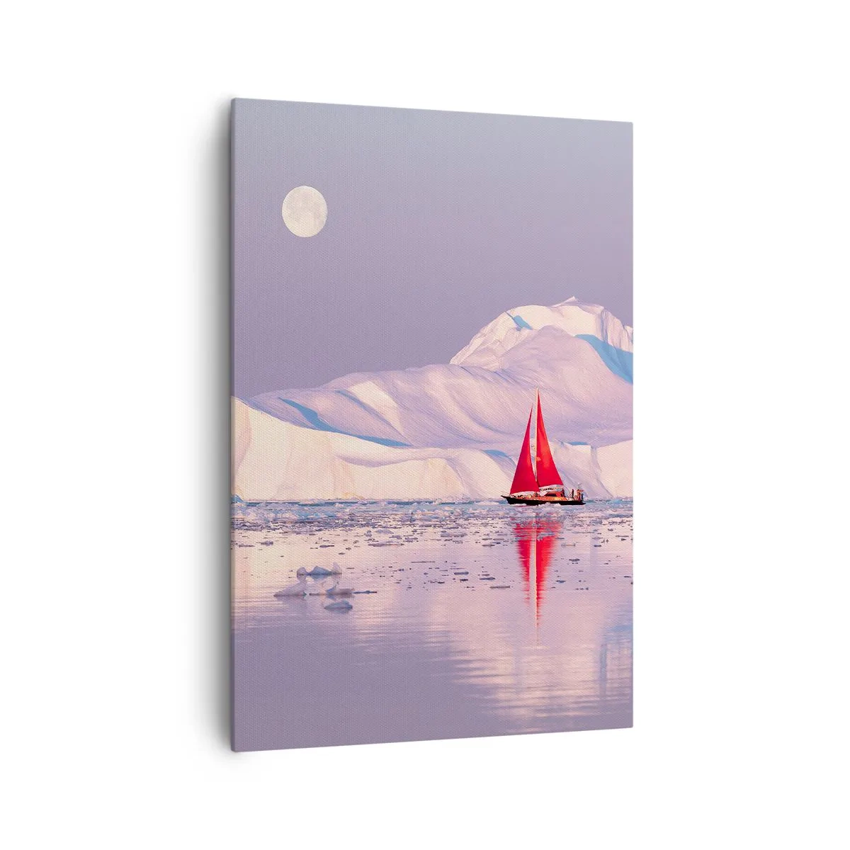 Canvastavla - Bild på duk - Seglens glöd, isens kyla - 70x100 cm