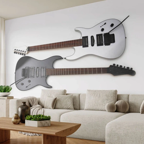 Självhäftande Fototapet Deluxe Sticker - Formens harmoni - musik, Elgitarr, Ett musikinstrument - 500x350 cm