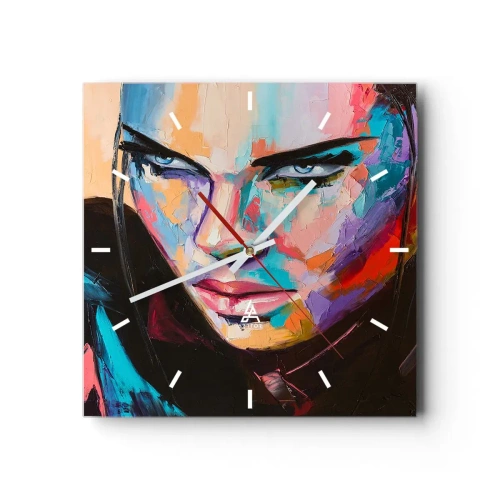 Väggklocka - Klocka på glas - Vilt hjärta - 40x40 cm