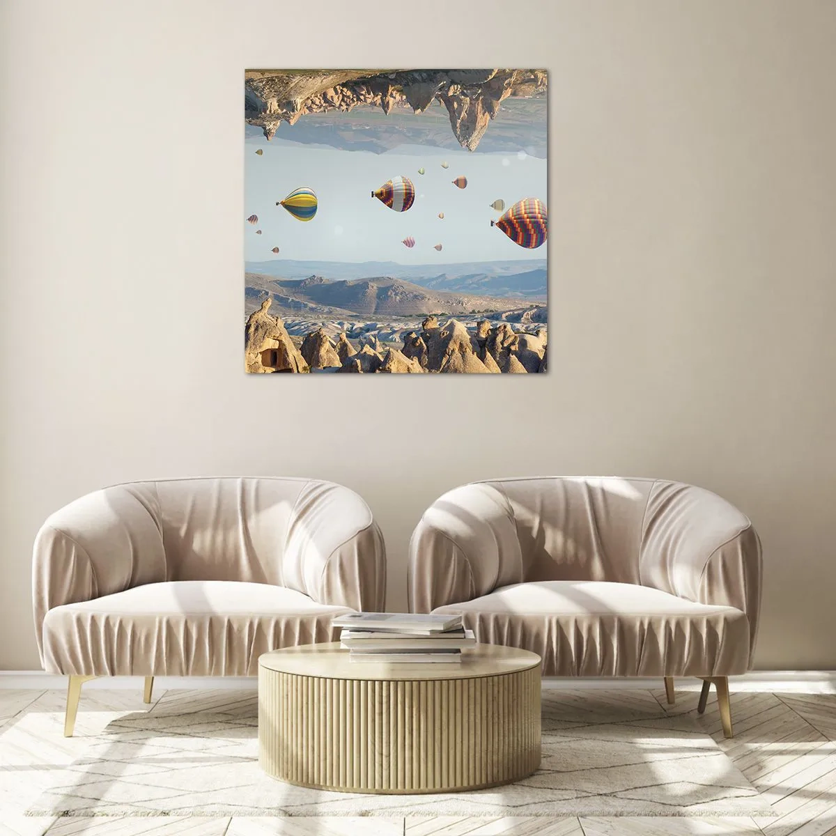 Glastavla - Bild på glas - Här är allt möjligt - 70x70 cm