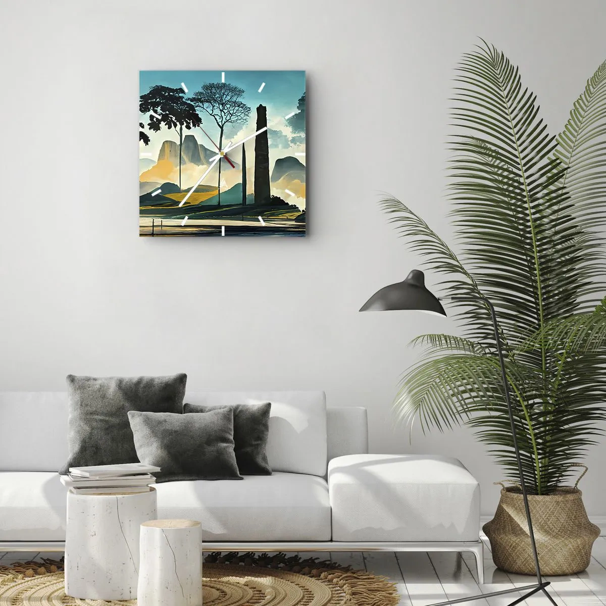 Väggklocka - Klocka på glas - Fortfarande högre och högre - 40x40 cm