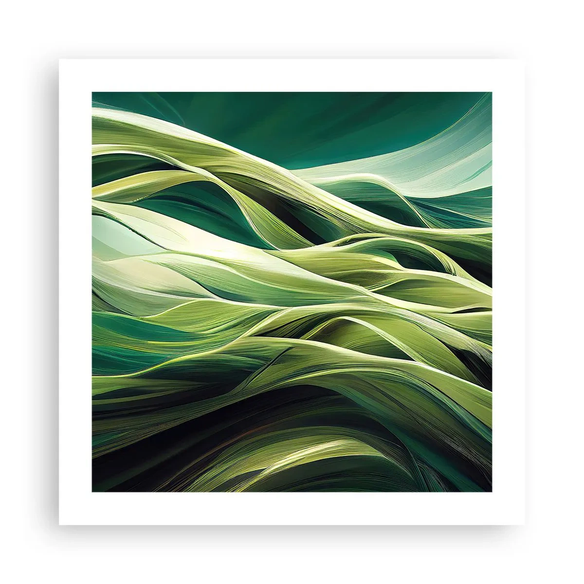 Affisch - Ett abstrakt spel med grönt - 50x50 cm