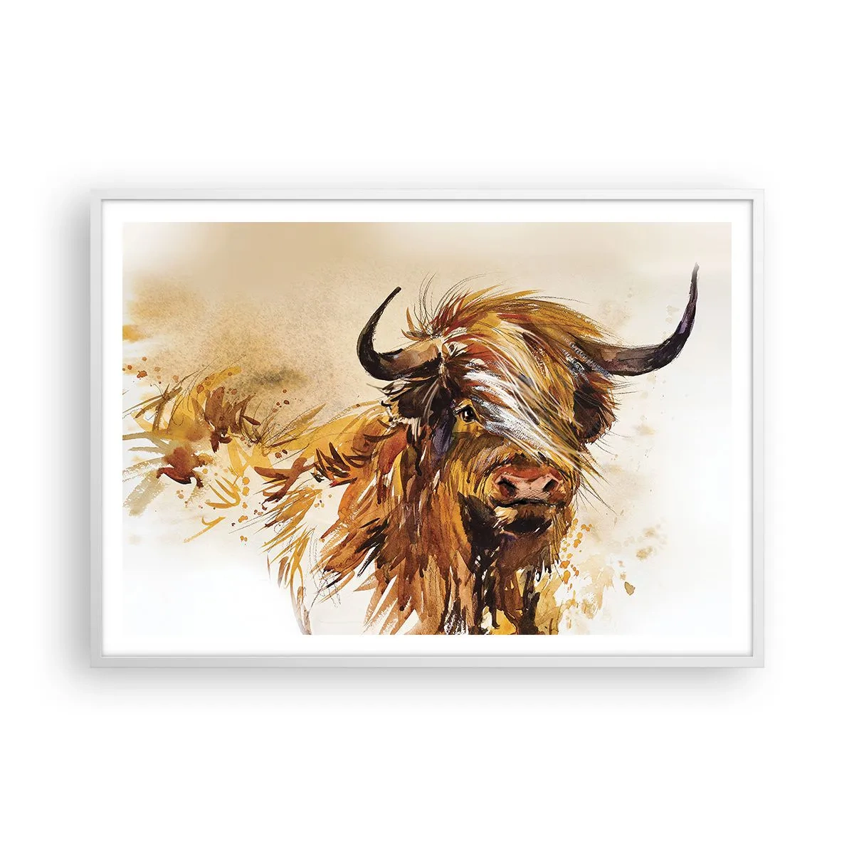 Affisch i vit ram - Jägarens dröm - 100x70 cm