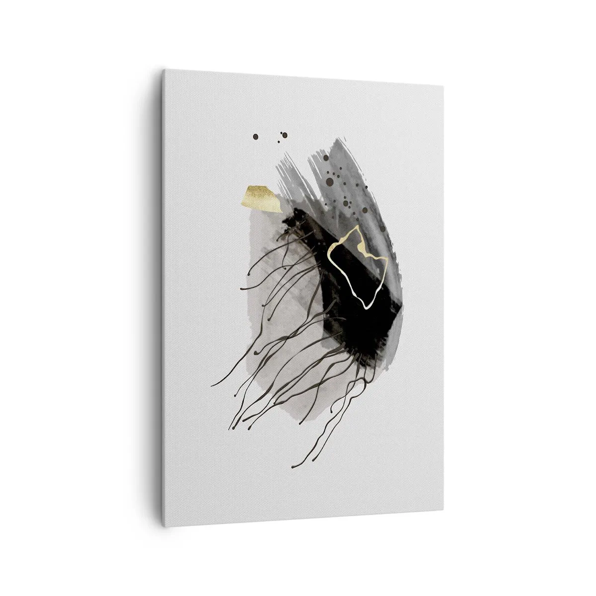 Canvastavla - Bild på duk - I svart och guld - 70x100 cm