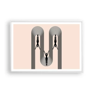 Affisch i vit ram - Upp och ner - 100x70 cm