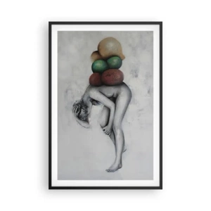 Affisch i svart ram - Livets börda - 61x91 cm