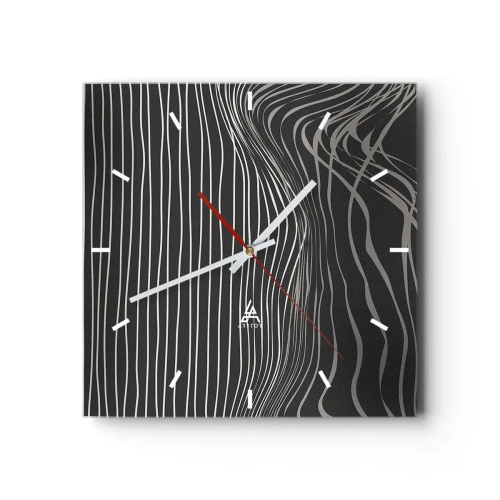 Väggklocka - Klocka på glas - Rytm och accent - 30x30 cm
