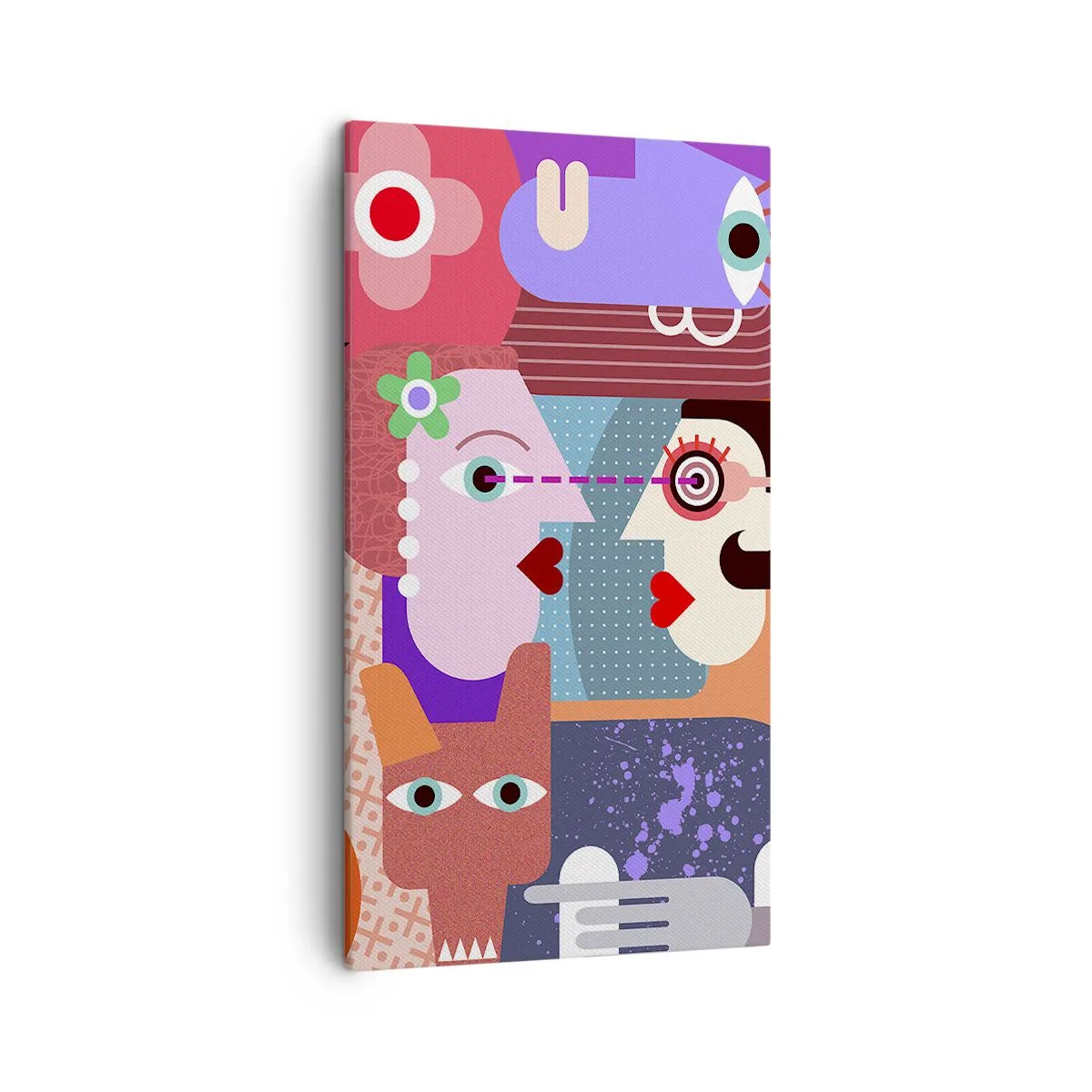 Canvastavla - Bild på duk - Öga mot öga  - 45x80 cm