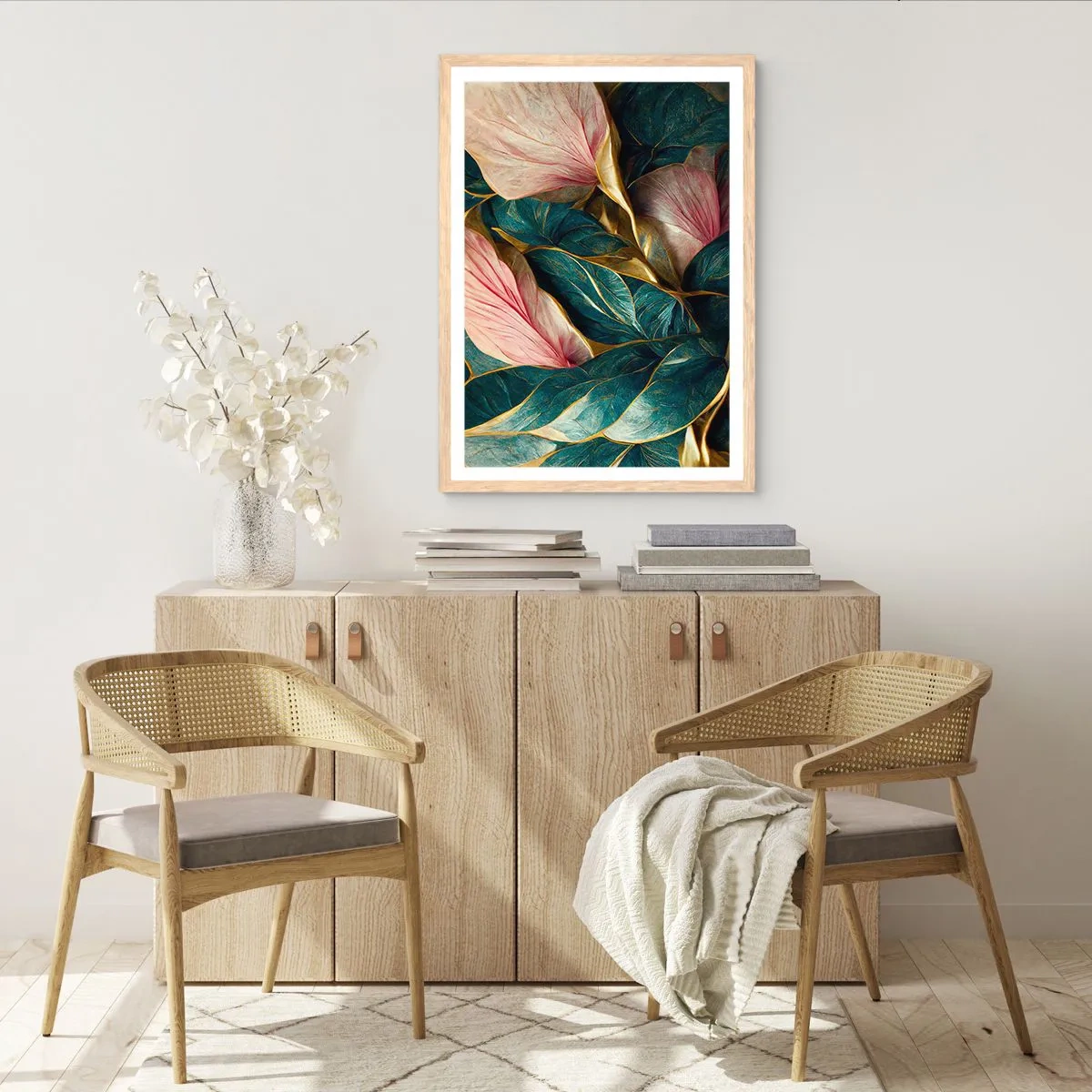 Affisch i ram av ljusek - Naturlig elegans och stil - 30x40 cm