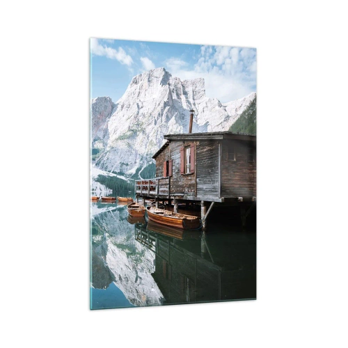 Glastavla - Bild på glas - Kristallklar fjällmorgon - 70x100 cm