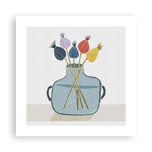 Affisch - Vallmovas - 40x40 cm