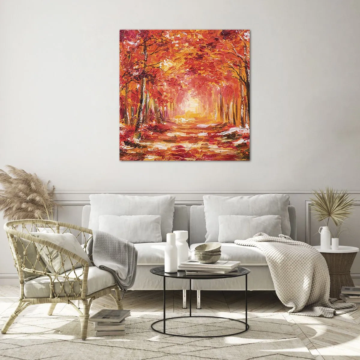 Glastavla - Bild på glas - Kopparskog - 40x40 cm