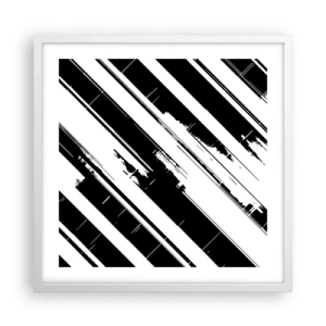 Affisch i vit ram - Intensiv och dynamisk komposition - 50x50 cm