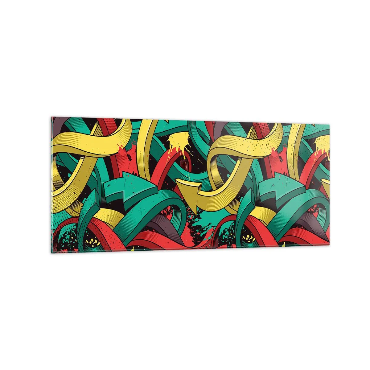 Glastavla - Bild på glas - Vilken väg till målet? - 120x50 cm