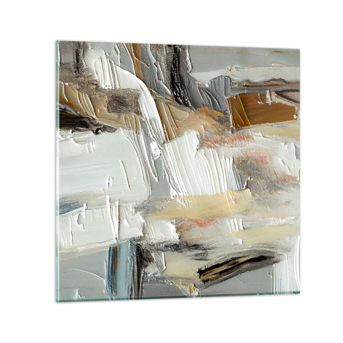 Glastavla - Bild på glas - Färgstarka lager på lager - 60x60 cm