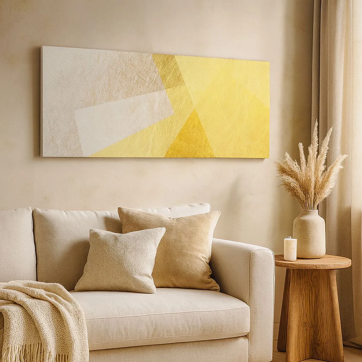 Canvastavla - Bild på duk - Geometriskt väder - 100x40 cm