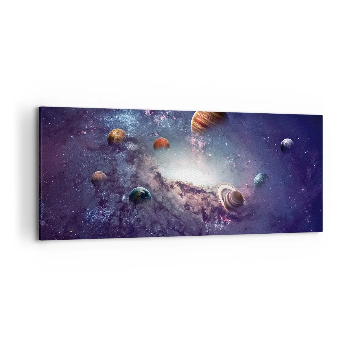 Canvastavla - Bild på duk - Sol- och danssystem - 120x50 cm