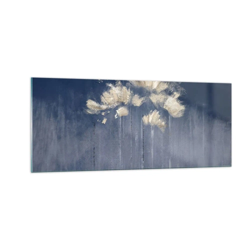 Glastavla - Bild på glas - Som kronblad i vinden - 100x40 cm