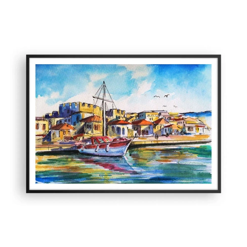 Affisch i svart ram - Regnbågseftermiddag - 100x70 cm