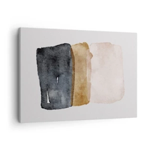 Canvastavla - Bild på duk - En minimalistisk komposition av tre rektanglar i jordnära nyanser. - 70x50cm - Komposition av jordens färger - Modern väggdekoration för vardagsrum och sovrum ARTTOR