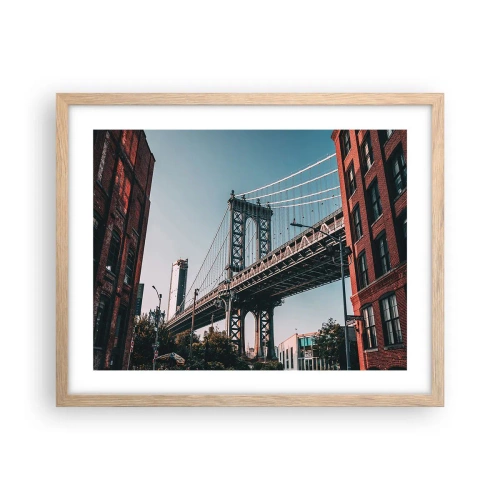 Affisch i ram av ljusek - Över stadens vågor - 50x40 cm