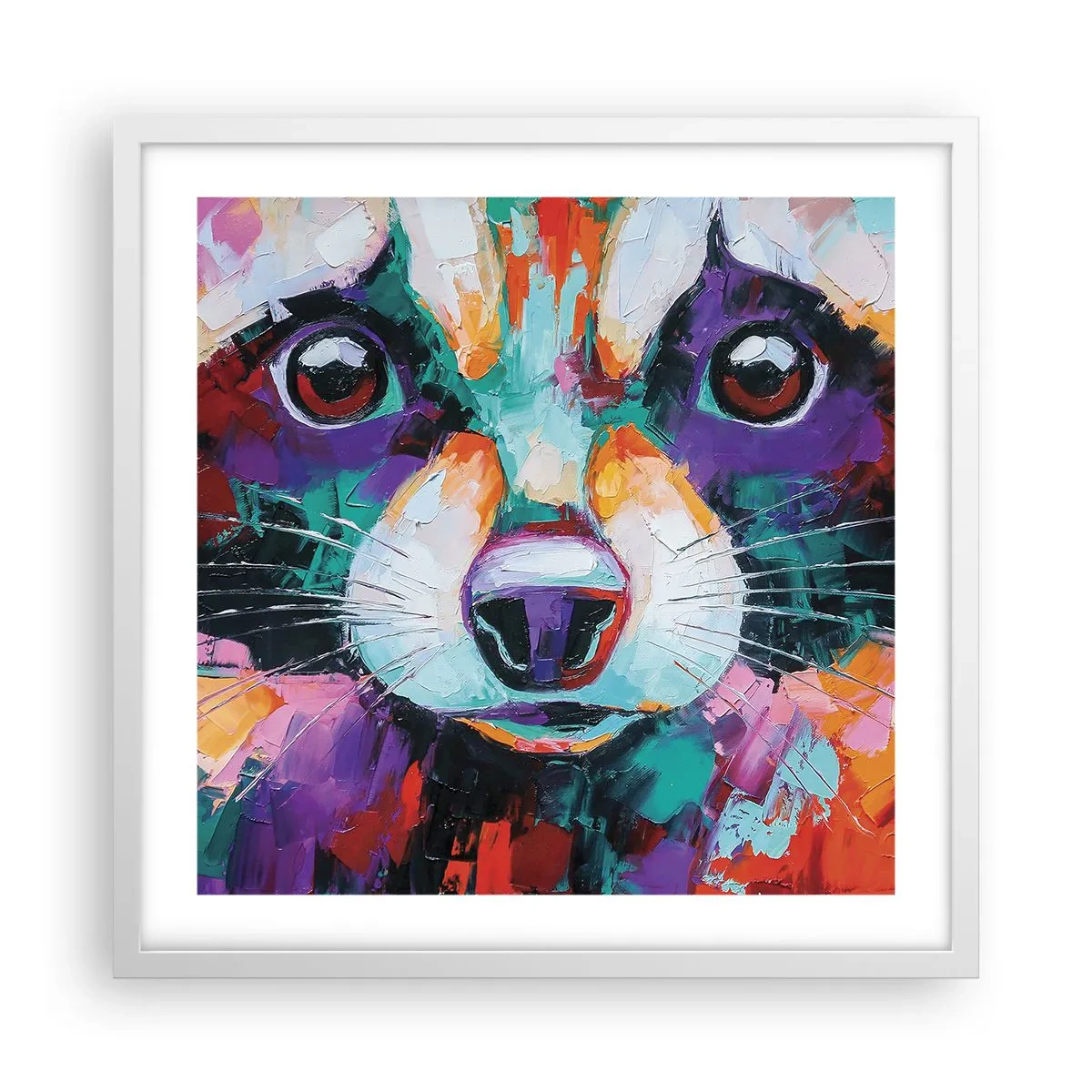 Affisch i vit ram - Enbart goda emotioner - 50x50 cm