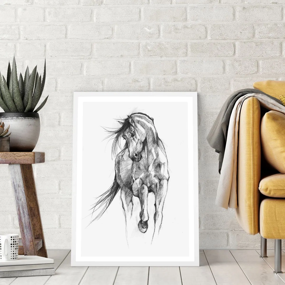 Affisch i vit ram - Elegant trav - 40x50 cm