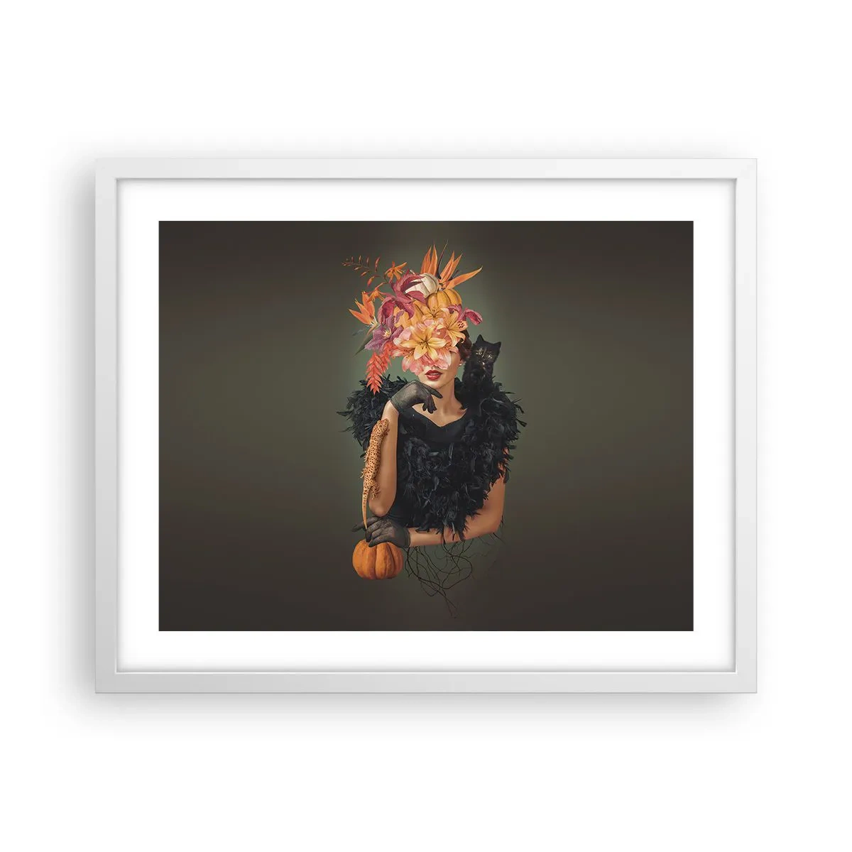 Affisch i vit ram - Häxans troll - 50x40 cm