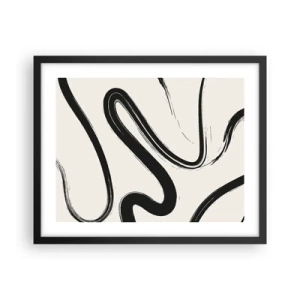 Affisch i svart ram - Svart och vit elegans - 50x40 cm