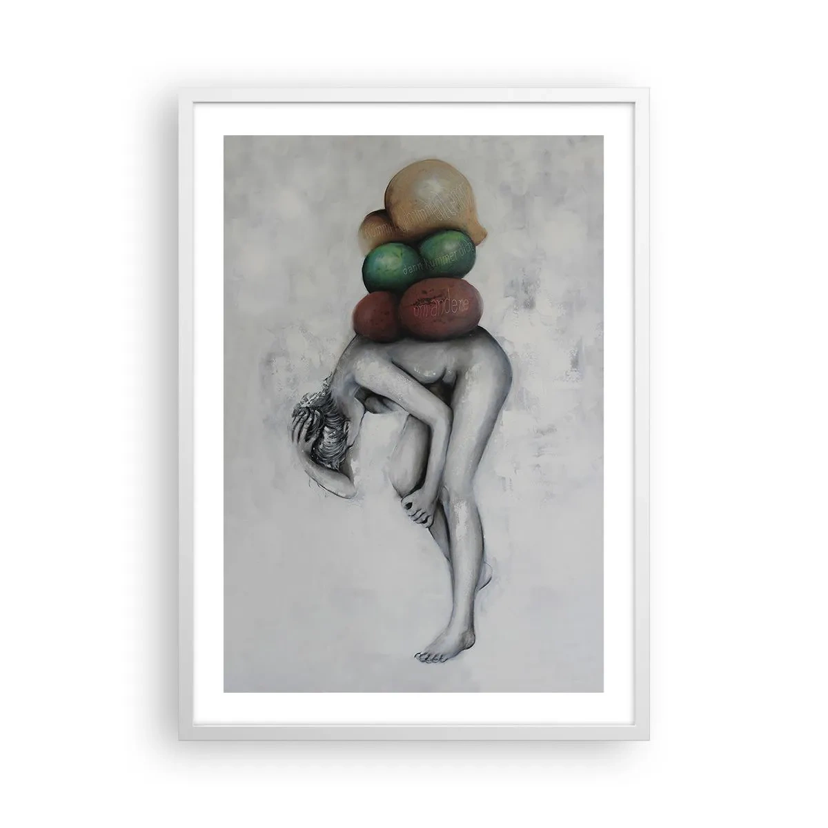 Affisch i vit ram - Livets börda - 50x70 cm