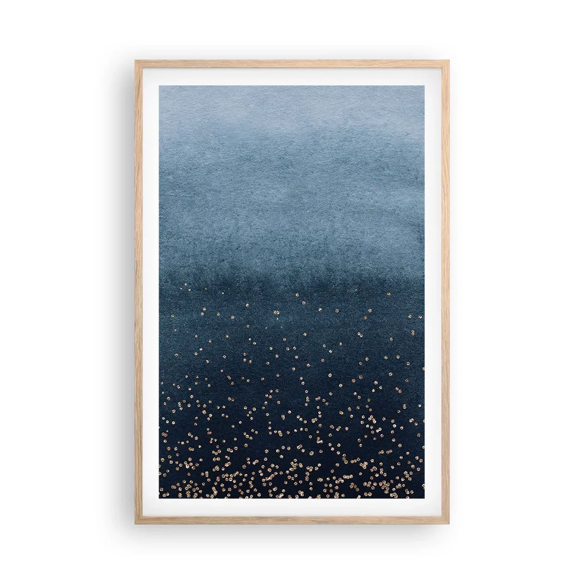 Affisch i ram av ljusek - Komposition – blåa faser - 61x91 cm