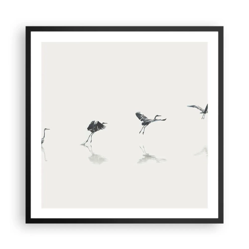 Affisch i svart ram - Fyra enkla steg - 60x60 cm