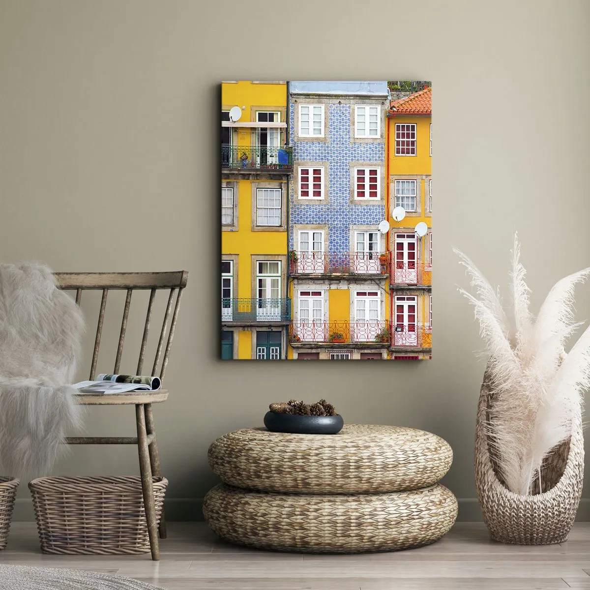 Canvastavla - Bild på duk - Gamla stans färger - 50x70 cm