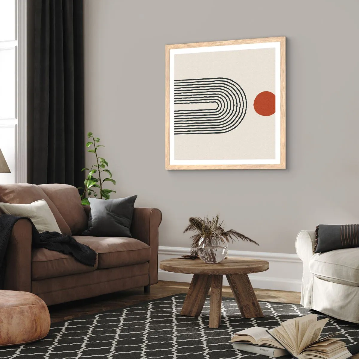Affisch i ram av ljusek - Formernas och färgernas magnetism - 60x60 cm