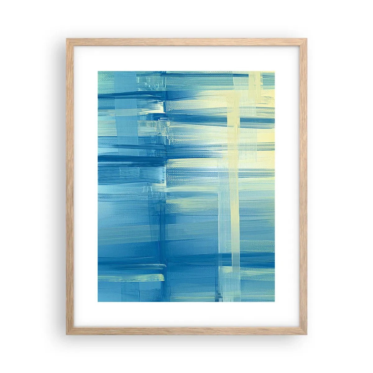 Affisch i ram av ljusek - Komposition i turkos - 40x50 cm