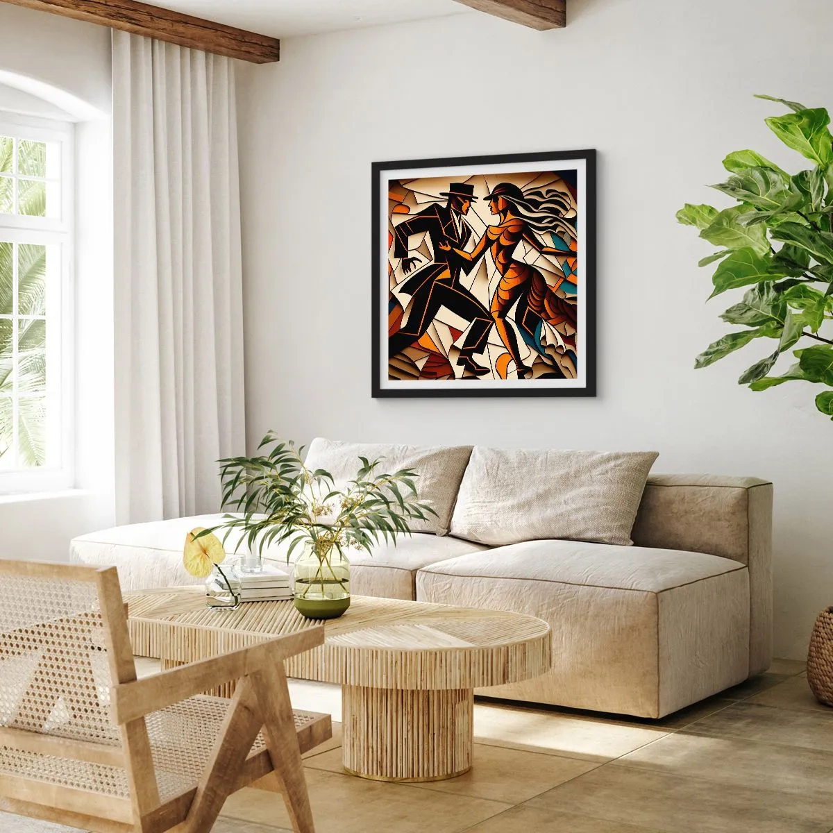 Affisch i svart ram - Passionsdans - 60x60 cm