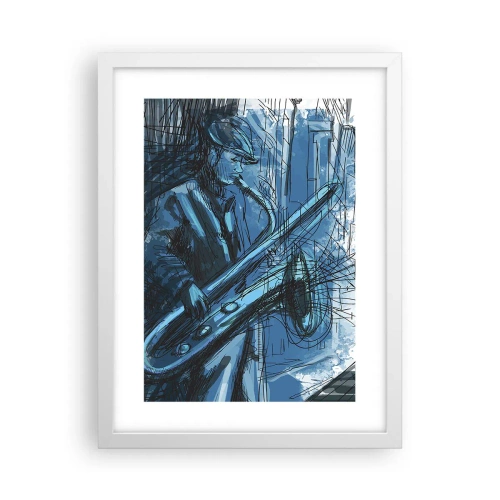 Affisch i vit ram - Stadsrapsodi - 30x40 cm