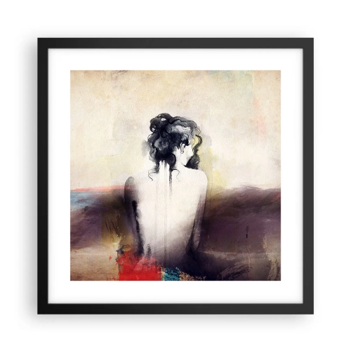 Affisch i svart ram - Moderata linjer, ovala former - 40x40 cm