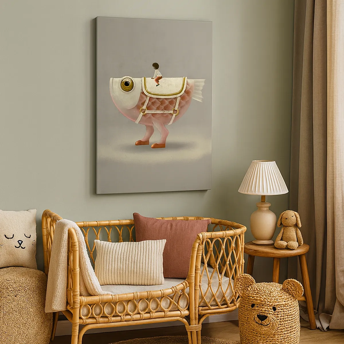 Canvastavla - Bild på duk - Fiskryttare - 50x70 cm