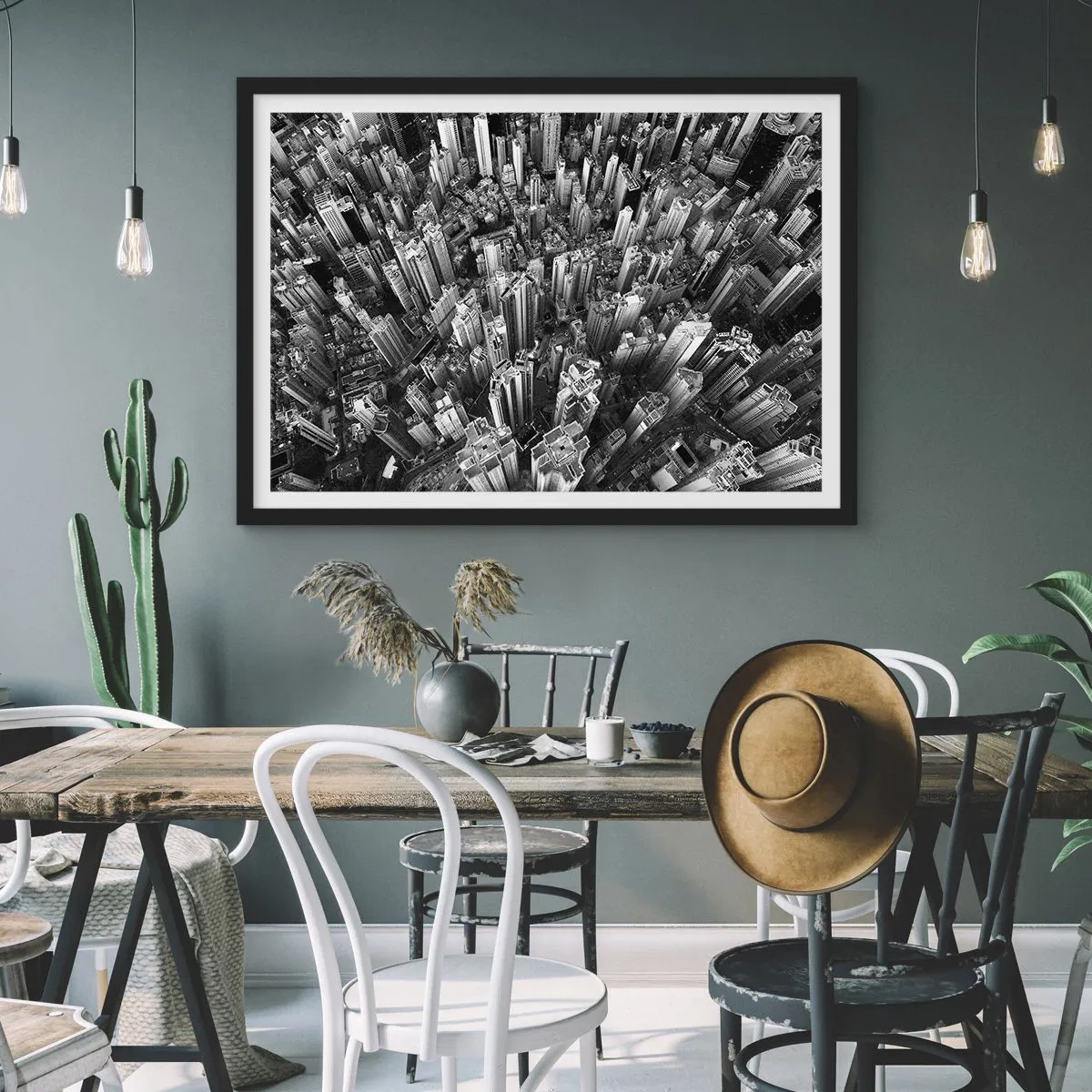 Affisch i svart ram - Hela tiden högre och högre - 100x70 cm