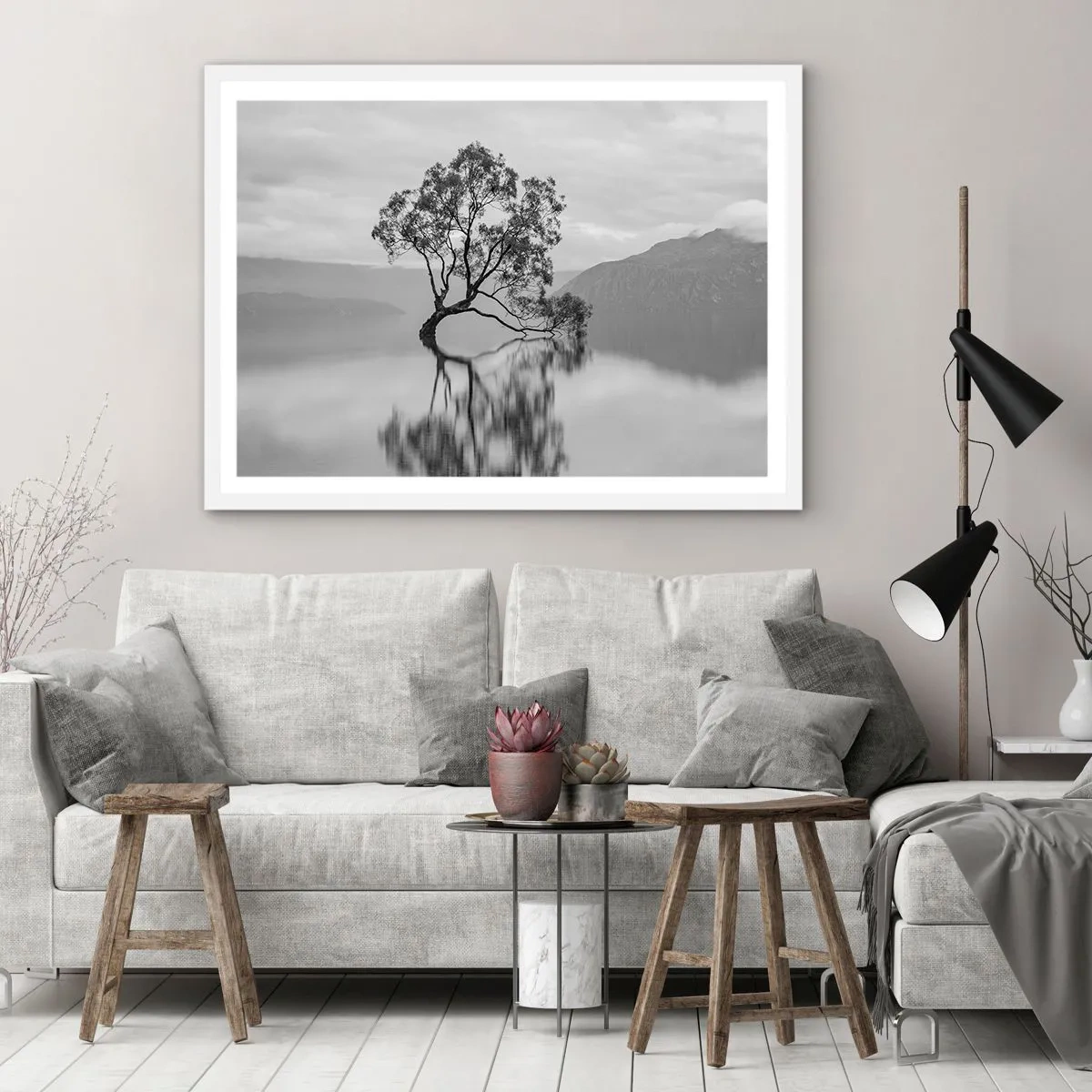 Affisch i vit ram - Det finns ett land - 91x61 cm