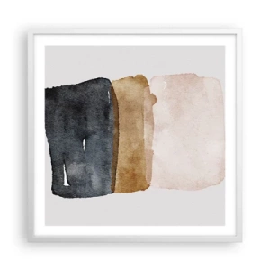 Affisch i vit ram - Komposition av jordens färger - 60x60 cm