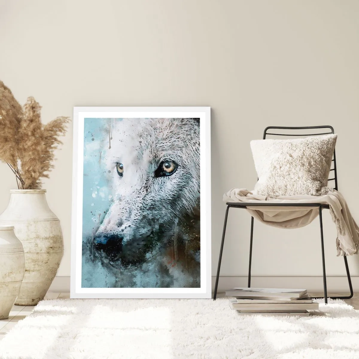 Affisch i vit ram - Lär känna vargsjälen - 70x100 cm