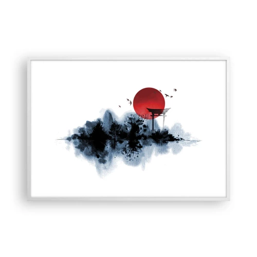 Affisch i vit ram - Japansk utsikt - 100x70 cm